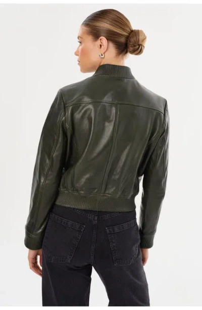 Lamarque Candace Lamb Leather Bomber Jacket In Black