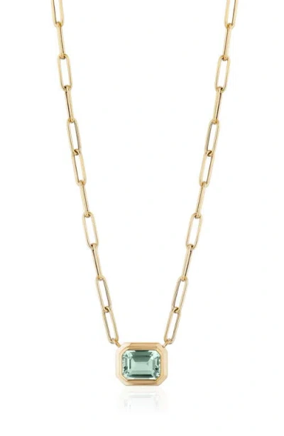 Goshwara Manhattan Emerald Cut Pendant Necklace In Gold