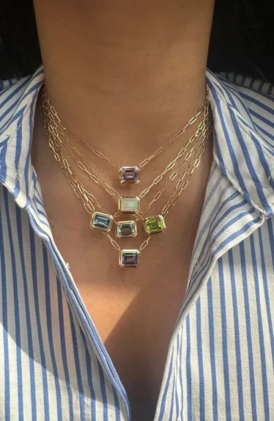 Goshwara Manhattan Emerald Cut Pendant Necklace In Gold
