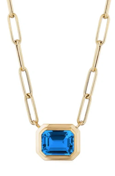 Goshwara Manhattan Emerald Cut Pendant Necklace In Gold