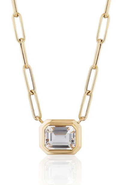 Goshwara Manhattan Emerald Cut Pendant Necklace In Gold