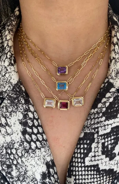 Goshwara Manhattan Emerald Cut Pendant Necklace In Gold