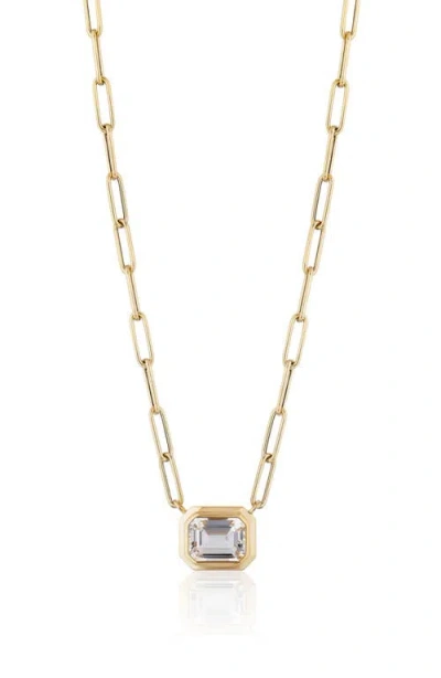 Goshwara Manhattan Emerald Cut Pendant Necklace In Gold