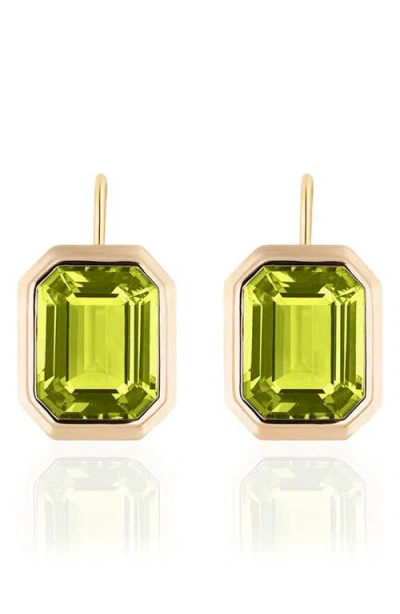 Goshwara Manhattan Bezel Set Drop Earrings In Green