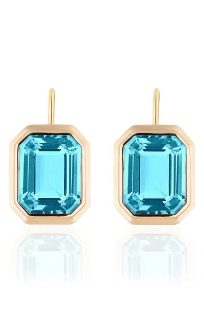 Goshwara Manhattan Bezel Set Drop Earrings In Blue