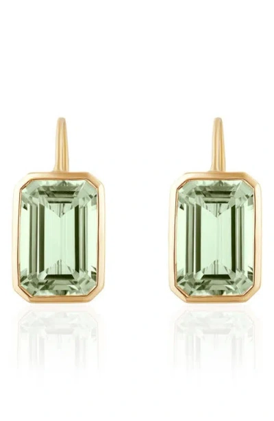 Goshwara Gossip Emerald Cut Drop Earrings In Green