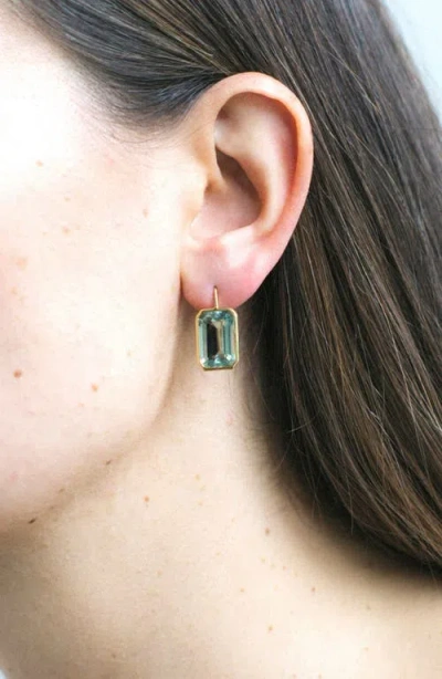Goshwara Gossip Emerald Cut Drop Earrings In Green