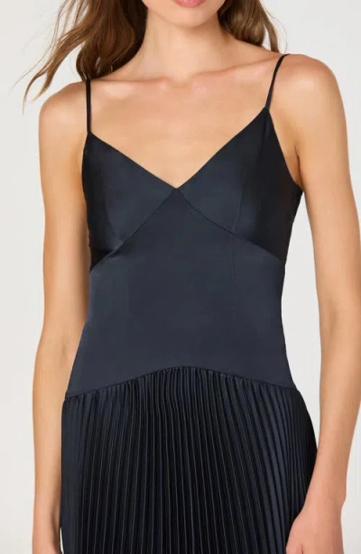 Astr The Label Pleated Drop Waist Dress In Blue