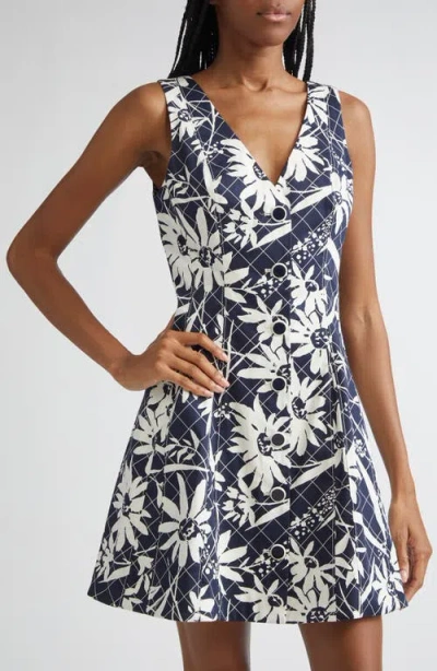 Veronica Beard Lou Mini Dress In Navy Dove In Blue