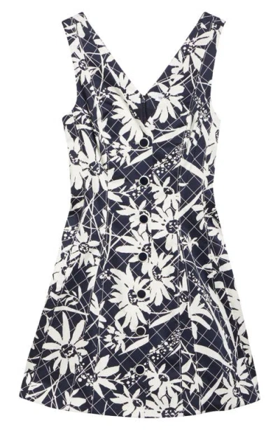 Veronica Beard Lou Mini Dress In Navy Dove In Blue