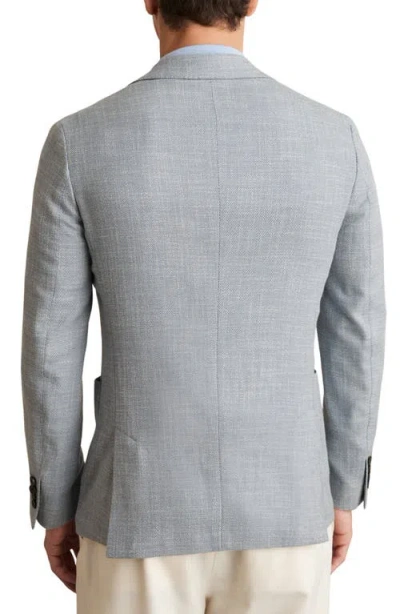 Reiss Soft Blue Slim Fit Single Breasted Blazer With Cotton In Red