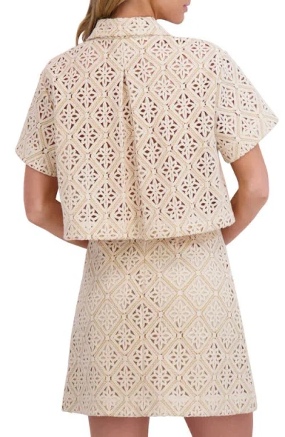 Ted Baker Open Stitch Crop Shirt In White