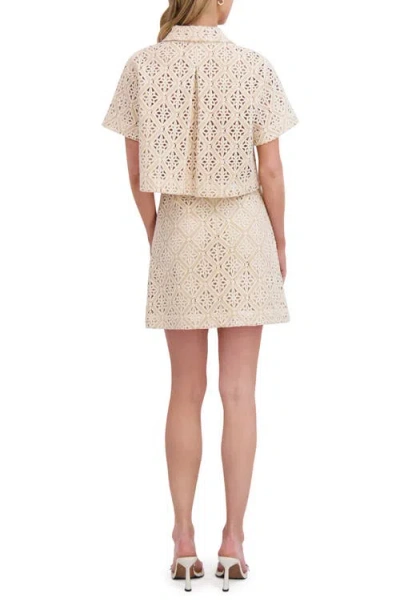 Ted Baker Open Stitch Crop Shirt In White
