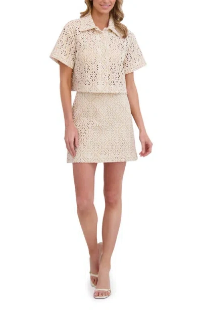 Ted Baker Open Stitch Crop Shirt In White