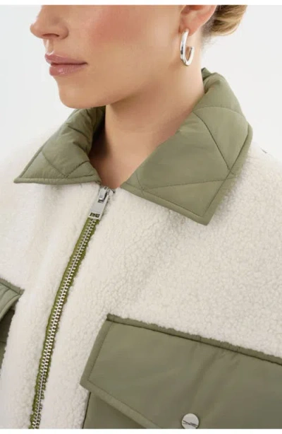 Lamarque Mixed Media Jacket In Green