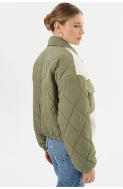 Lamarque Mixed Media Jacket In Green