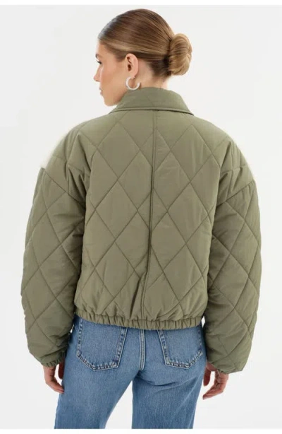 Lamarque Mixed Media Jacket In Green