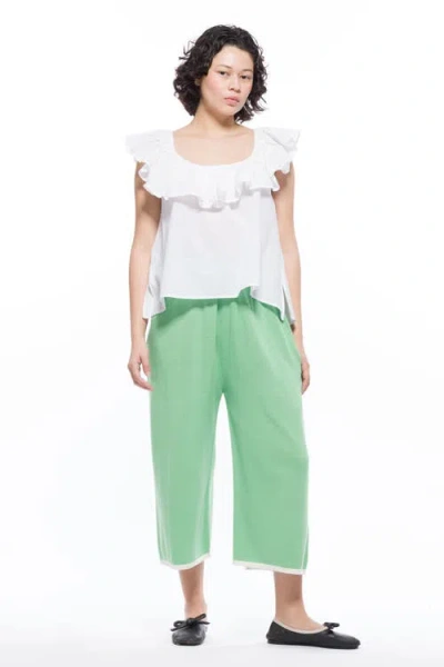 Toit Volant Kira Knit Long Shorts In Green