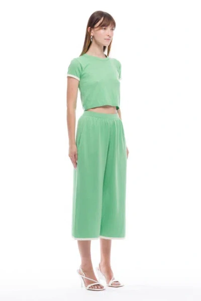 Toit Volant Kira Knit Long Shorts In Green