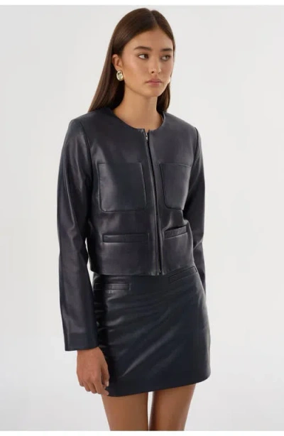 Lamarque Linette Leather Jacket In Black