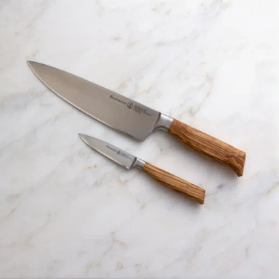 Messermeister Oliva Elite 2 Piece Chef's Knife & Paring Knife Set In Brown