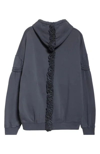 Collina Strada Drawstring Detail Cotton Hoodie In Gray