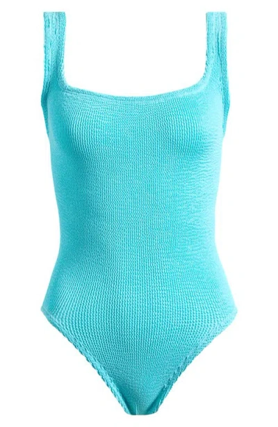 Hunza G Square Neck One-piece Swimsuit In Blue