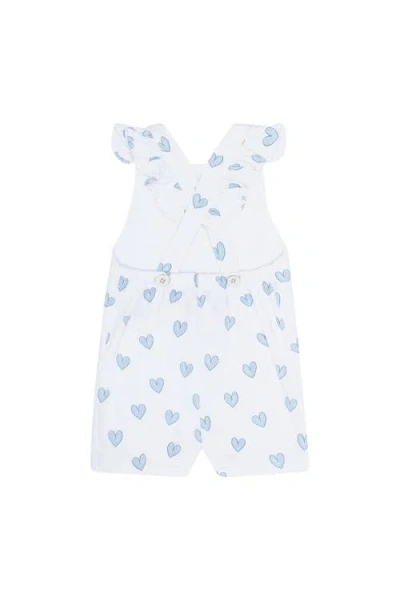 Nellapima Blue Heart Print Romper In White