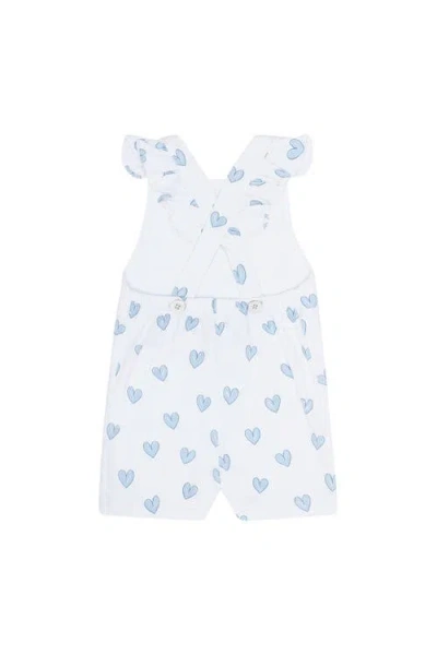 Nellapima Blue Heart Print Romper In White