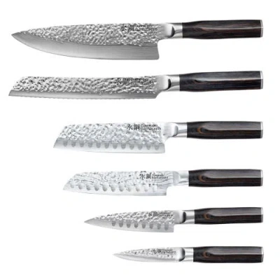 Cuisine::pro Damishiro Emperor Mokuzai 7pc Knife Block Set In Brown