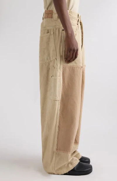 Balenciaga Straight Trousers Contrast Panels In Yellow
