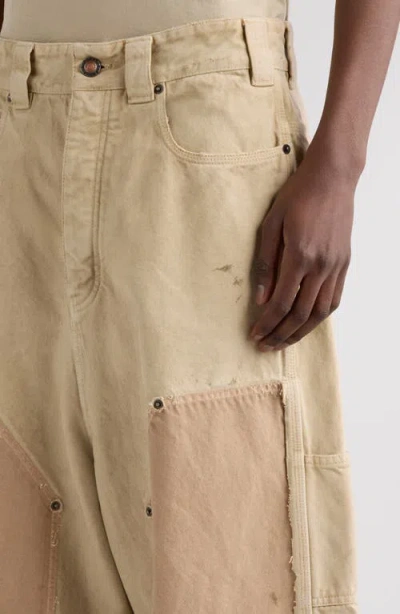 Balenciaga Straight Trousers Contrast Panels In Yellow