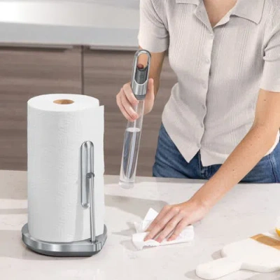Simplehuman Paper Towel Holder And Spray Pump In White
