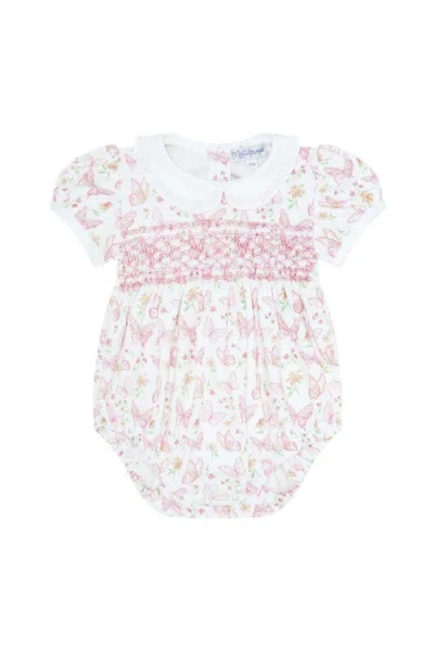 Nellapima Butterflies Print Smocked Bubble In Pink