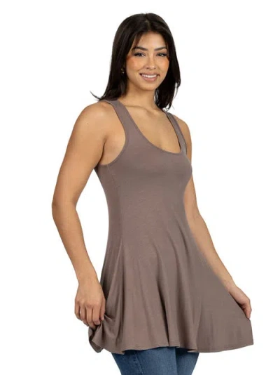 24seven Comfort Apparel Scoop Neck Sleeveless Tunic Top