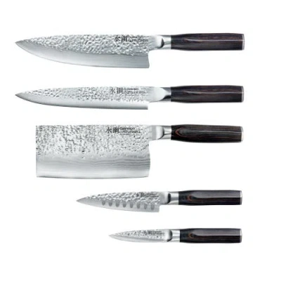 Cuisine::pro Damashiro Emperor Hikari Steel 7 Piece Knife Block Set In Black