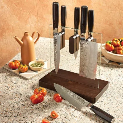 Cuisine::pro Damashiro Emperor Hikari Steel 7 Piece Knife Block Set In Black