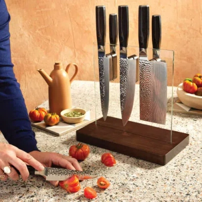 Cuisine::pro Damashiro Emperor Hikari Steel 7 Piece Knife Block Set In Black