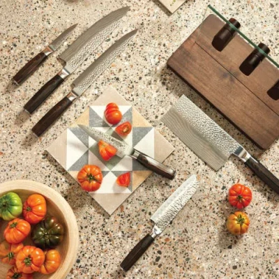 Cuisine::pro Damashiro Emperor Hikari Steel 7 Piece Knife Block Set In Black