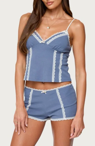 Edikted Eliane Contrast Lacey Tank Top