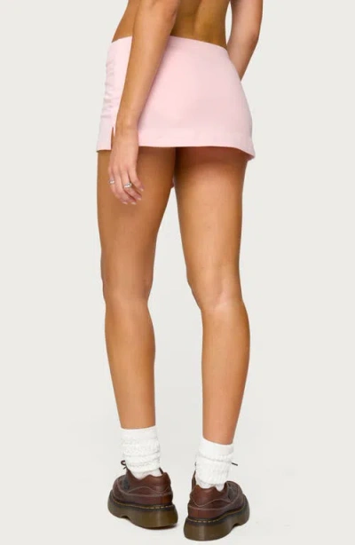 Edikted Bayside Stretch Cotton Micro Skort In Pink