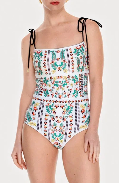 Jessie Zhao New York Midnight Garden Reversible One-piece Swimsuit