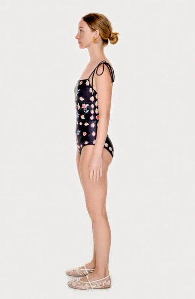 Jessie Zhao New York Midnight Garden Reversible One-piece Swimsuit