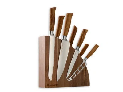 Messermeister Oliva Elite 8 Piece Magnetic Block Set In Brown