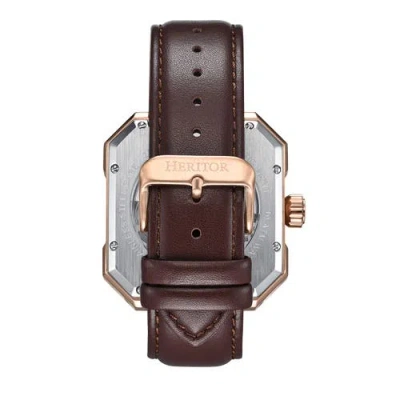 Heritor Automatic Campbell Leather-band Skeleton Watch In Blue
