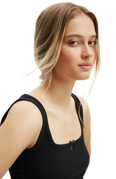 Cotton On Body Rib Lace Ruched Tank