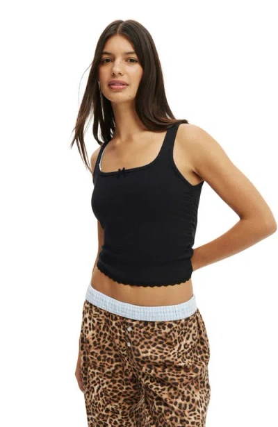 Cotton On Body Rib Lace Ruched Tank