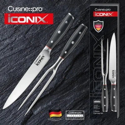 Cuisine::pro Iconix Carving Knife Set, 2 Piece In Black