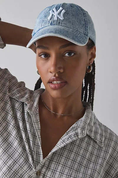 Mitchell & Ness Mlb New York Yankees Washed Dad Hat In Denim, Women's At Urban Outfitters