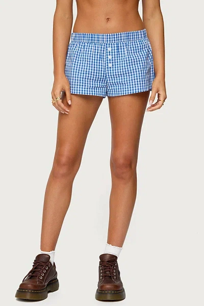 Edikted Maryanne Gingham Boxer Shorts In Pattern